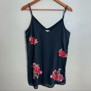 The Impeccable Pig Rose Embroidered Sleeveless Slip Dress